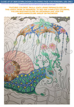 Load image into Gallery viewer, Snail with Umbrella: downloadable printable 2-page PDF for coloring