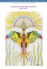 Load image into Gallery viewer, Fanciful Toutterkoi Butterfly: downloadable printable 2-page PDF for coloring
