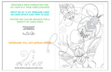 Load image into Gallery viewer, DIY Greeting Cards: downloadable printable 6-page PDF for coloring
