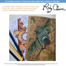 Load image into Gallery viewer, DIY Greeting Cards: downloadable printable 6-page PDF for coloring