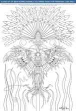 Load image into Gallery viewer, Fanciful Toutterkoi Butterfly: downloadable printable 2-page PDF for coloring