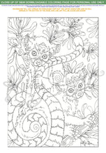 Load image into Gallery viewer, Lemurs: downloadable printable 2-page PDF for coloring