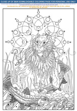 Load image into Gallery viewer, Bear with Fish: downloadable printable 2-page PDF for coloring