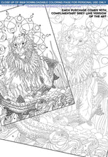 Load image into Gallery viewer, Bear with Fish: downloadable printable 2-page PDF for coloring