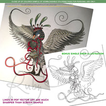 Load image into Gallery viewer, Holiday Swan: downloadable printable 3-page PDF for coloring