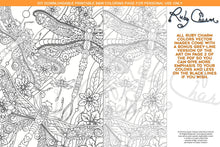 Load image into Gallery viewer, Insectimaginary Streamer Dragonflies: downloadable printable 2-page PDF for coloring