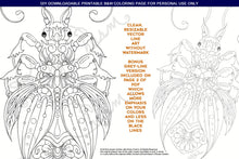Load image into Gallery viewer, Insectimaginary Suvi Beetle: downloadable printable 2-page DPF for coloring