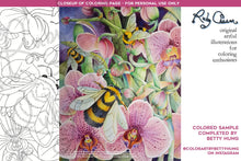 Load image into Gallery viewer, Insectimaginary Orchid Bumbles: downloadable printable 2-page PDF for coloring