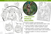 Load image into Gallery viewer, BUNNY BUNDLE: downloadable printable 7-page PDF for coloring
