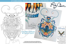 Load image into Gallery viewer, Insectimaginary Behati Beetle: downloadable printable 2-page PDF for coloring