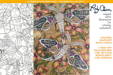 Load image into Gallery viewer, Insectimaginary Noctuid Treasureattica Moths: downloadable printable 2-page PDF for coloring