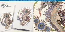 Load image into Gallery viewer, Set of 6 giclee, artist-signed greeting cards w/envelopes: Seahorse Circle