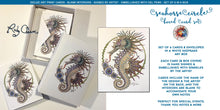 Load image into Gallery viewer, Set of 6 giclee, artist-signed greeting cards w/envelopes: Seahorse Circle