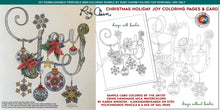 Load image into Gallery viewer, Holiday JOY: downloadable printable 5-page PDF for coloring
