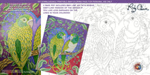 Load image into Gallery viewer, Flirty Birds: downloadable printable 2-page PDF for coloring