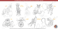 Load image into Gallery viewer, Singles for Print: downloadable printable 44-page PDF with 22 designs for coloring