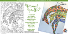 Load image into Gallery viewer, Botanical Giraffes: downloadable printable 4-page PDF for coloring