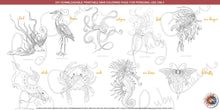 Load image into Gallery viewer, Singles for Print: downloadable printable 44-page PDF with 22 designs for coloring