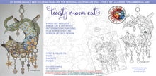 Load image into Gallery viewer, Twisty Moon Cat: downloadable printable 4-page PDF for coloring
