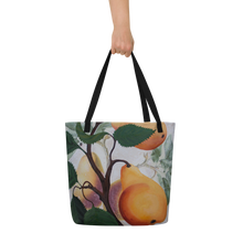 Load image into Gallery viewer, &quot;Garden Goods&quot; Pears All-Over Print 16 x 20&quot; Tote with Inside Pocket by Ruby Charm Colors
