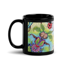 Load image into Gallery viewer, Insectimaginary 1 Black Glossy Mug by Ruby Charm Colors
