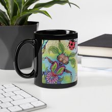 Load image into Gallery viewer, Insectimaginary 1 Black Glossy Mug by Ruby Charm Colors
