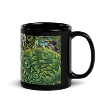 Load image into Gallery viewer, Spring Rabbit Black Glossy Mug by Ruby Charm Colors
