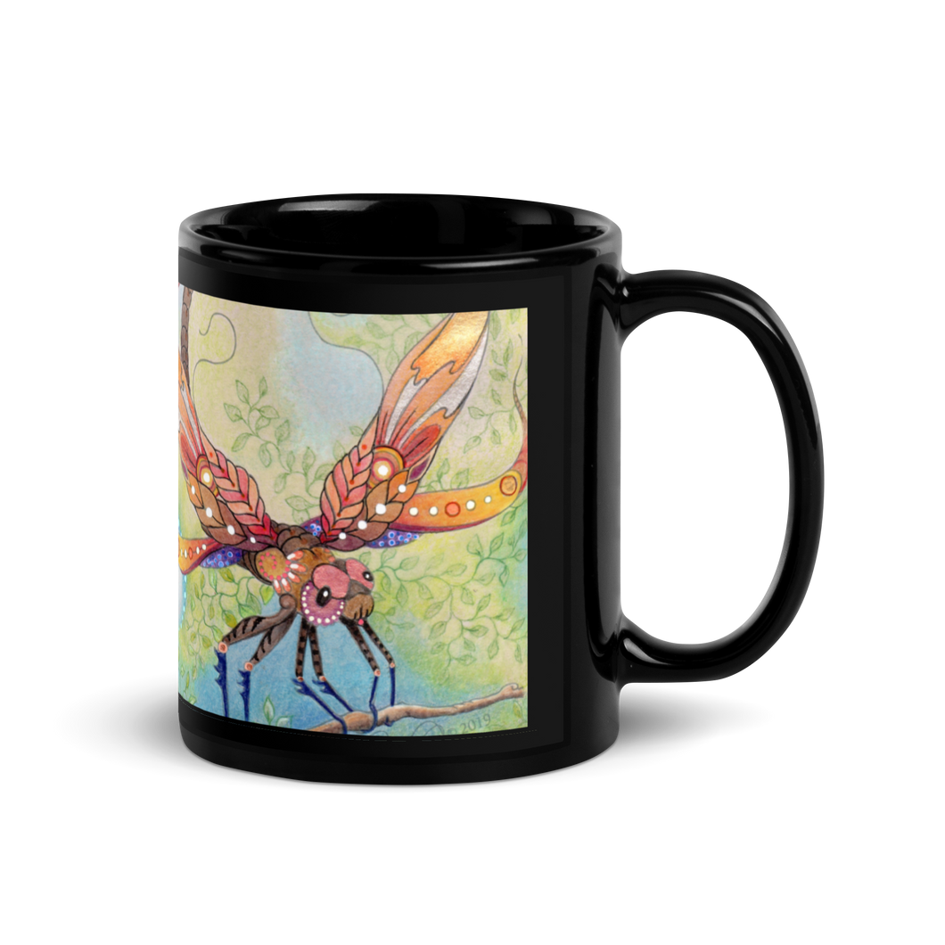 Insectimaginary 1 Black Glossy Mug by Ruby Charm Colors