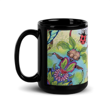 Load image into Gallery viewer, Insectimaginary 1 Black Glossy Mug by Ruby Charm Colors
