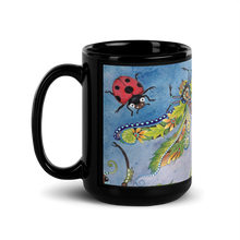 Load image into Gallery viewer, Insectimaginary 2 Black Glossy Mug by Ruby Charm Colors
