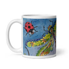 Load image into Gallery viewer, Insectimaginary 2 White Glossy Mug by Ruby Charm Colors
