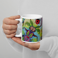 Load image into Gallery viewer, Insectimaginary 1 White Glossy Mug by Ruby Charm Colors
