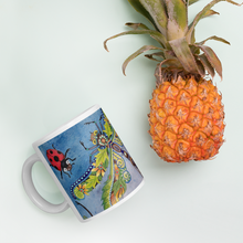 Load image into Gallery viewer, Insectimaginary 2 White Glossy Mug by Ruby Charm Colors
