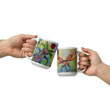 Load image into Gallery viewer, Insectimaginary 1 White Glossy Mug by Ruby Charm Colors
