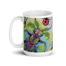 Load image into Gallery viewer, Insectimaginary 1 White Glossy Mug by Ruby Charm Colors
