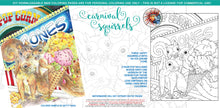 Load image into Gallery viewer, Carnival Squirrels: downloadable printable 2-page PDF for coloring
