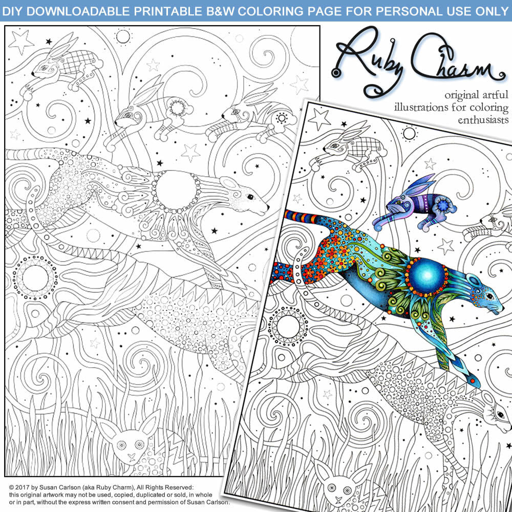 Flying Leopards: downloadable printable 2-page PDF for coloring