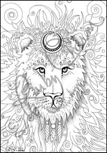 Load image into Gallery viewer, Lion Face: downloadable printable 2-page PDF for coloring
