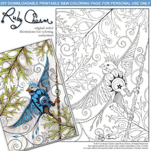 Load image into Gallery viewer, Little Bird: downloadable printable 2-page PDF for coloring
