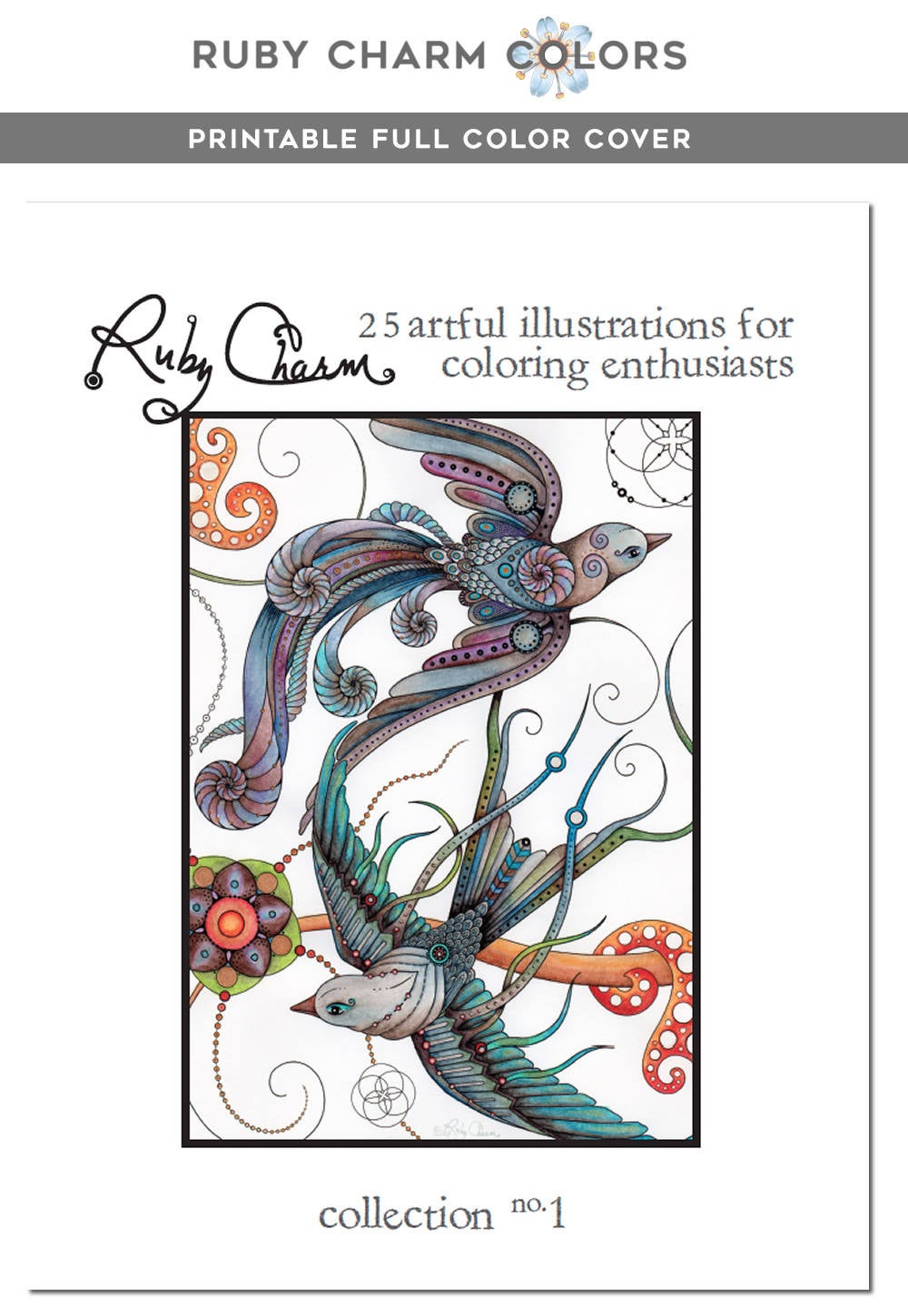 The Original Ruby Charm Colors Coloring Book - Digital version: Instantly download and print