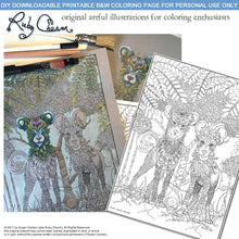 Load image into Gallery viewer, Wild Dogs: downloadable printable 2-page PDF for coloring
