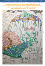 Load image into Gallery viewer, Snail with Umbrella: downloadable printable 2-page PDF for coloring
