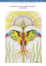 Load image into Gallery viewer, Fanciful Toutterkoi Butterfly: downloadable printable 2-page PDF for coloring
