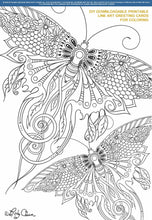 Load image into Gallery viewer, Butterflies and Moths: DIY downloadable printable cards (8 designs - 16 page PDF) for coloring

