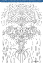 Load image into Gallery viewer, Fanciful Toutterkoi Butterfly: downloadable printable 2-page PDF for coloring
