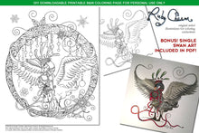 Load image into Gallery viewer, Holiday Swan: downloadable printable 3-page PDF for coloring
