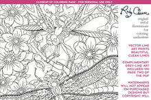 Load image into Gallery viewer, Insectimaginary A Few More Dragonfly Streamers: downloadable printable 2-page PDF for coloring
