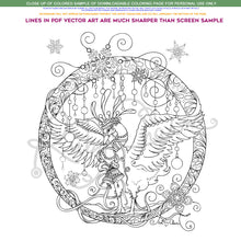 Load image into Gallery viewer, Holiday Swan: downloadable printable 3-page PDF for coloring
