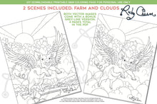 Load image into Gallery viewer, Flying Pig: downloadable printable 4-page PDF for coloring
