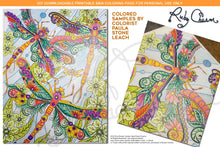 Load image into Gallery viewer, Insectimaginary Streamer Dragonflies: downloadable printable 2-page PDF for coloring
